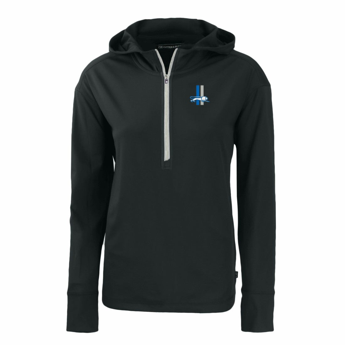 Detroit Lions Cutter & Buck Women's Throwback Daybreak Eco Recycled Half-Zip Hoodie - Black online
