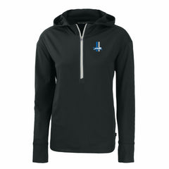 Detroit Lions Cutter & Buck Women's Throwback Daybreak Eco Recycled Half-Zip Hoodie - Black online