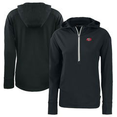San Francisco 49ers Cutter & Buck Women's Throwback Daybreak Eco Recycled Half-Zip Hoodie - Black discount