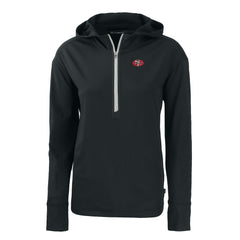San Francisco 49ers Cutter & Buck Women's Throwback Daybreak Eco Recycled Half-Zip Hoodie - Black discount