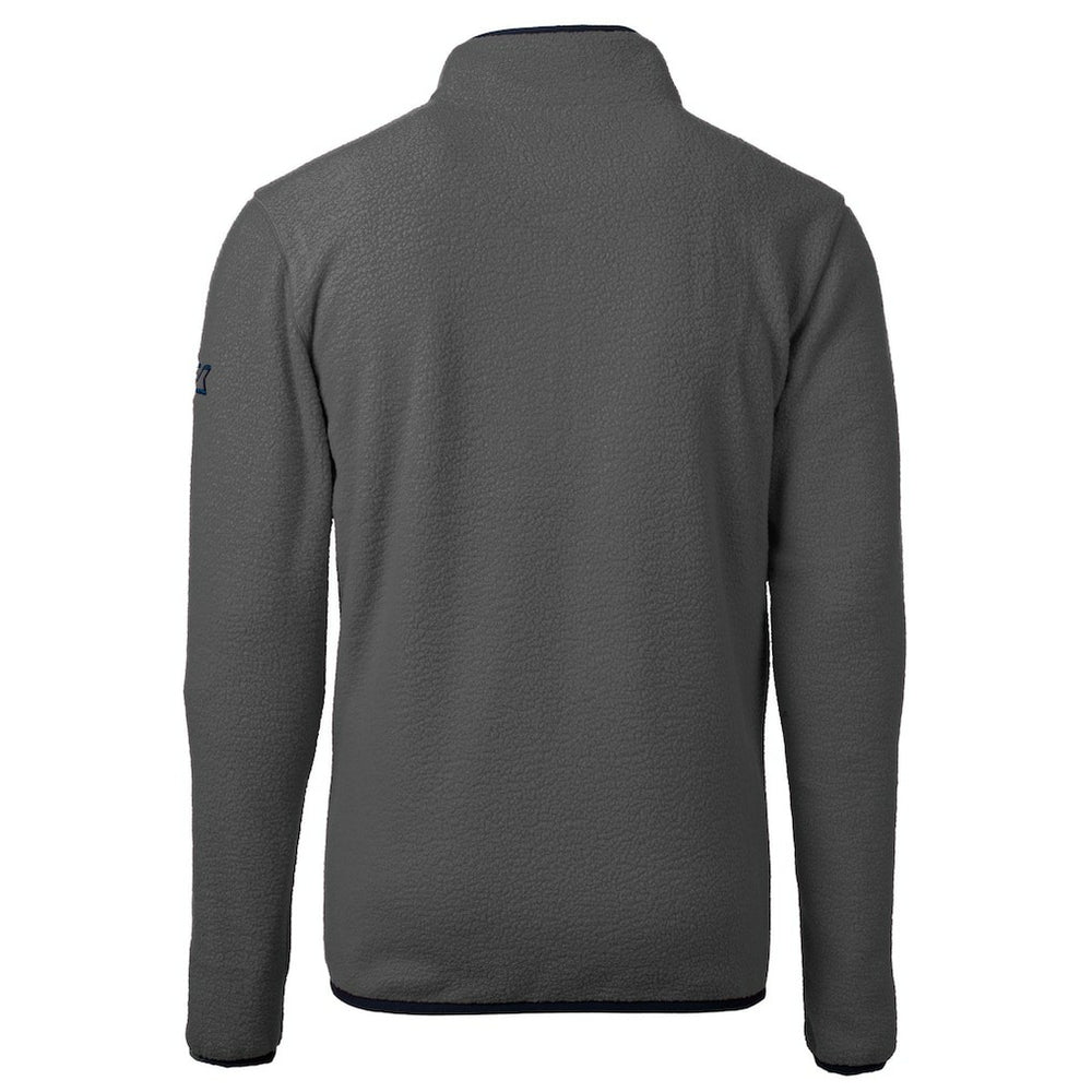 New Orleans Saints Cutter & Buck Throwback Cascade Eco Sherpa Fleece Quarter-Zip Pullover Jacket - Gray/Black sale
