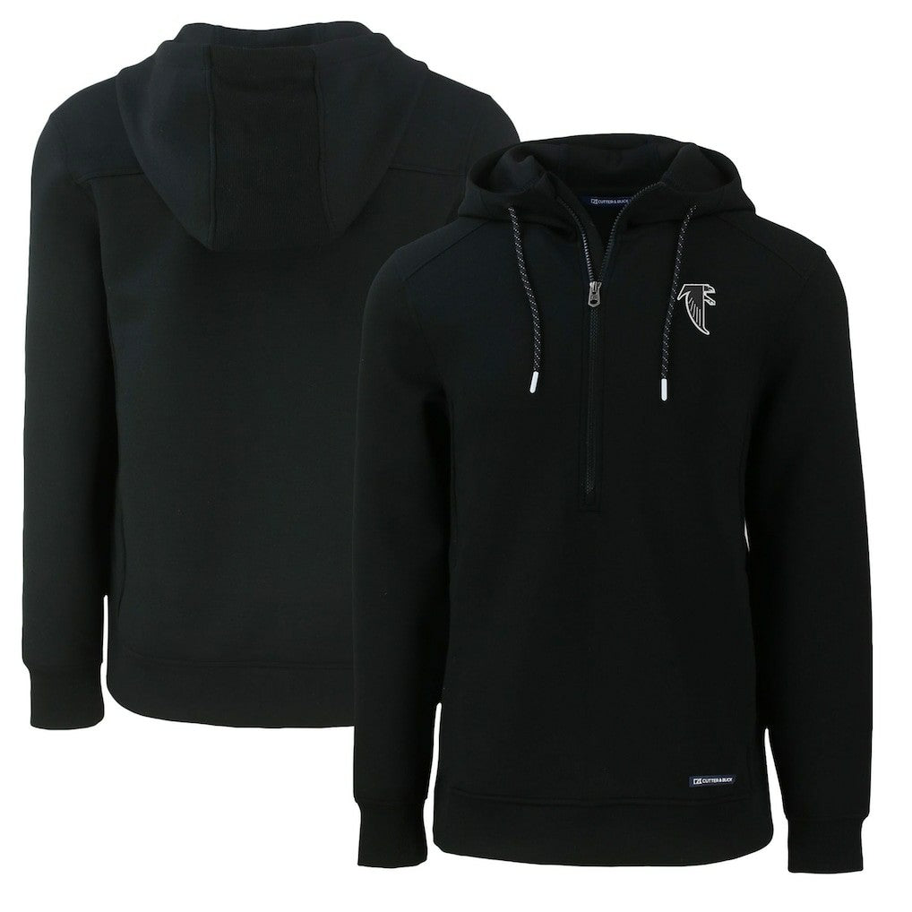 Atlanta Falcons Cutter & Buck Throwback Roam Eco Half-Zip Recycled Pullover Hoodie - Black outlet