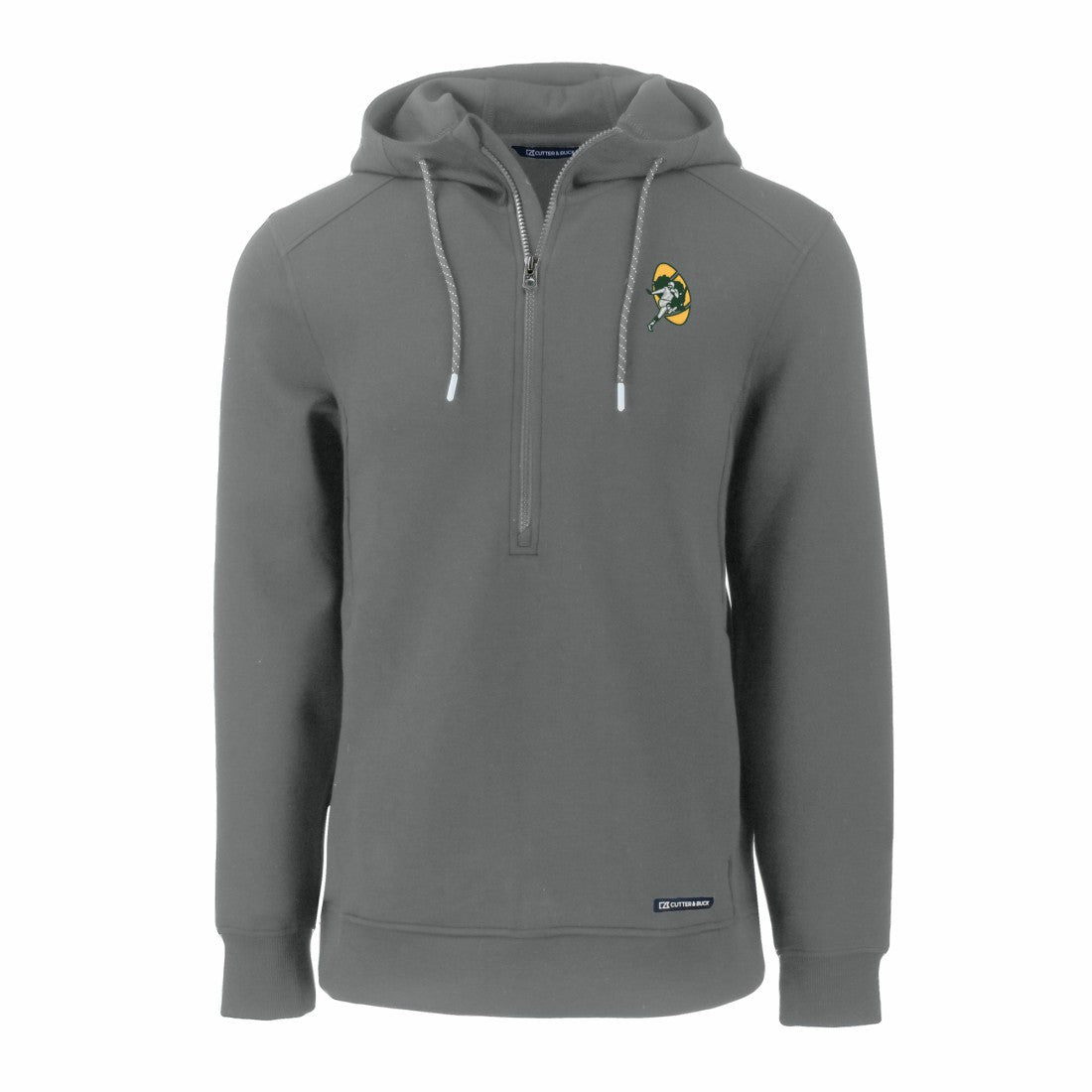 Green Bay Packers Cutter & Buck Throwback Roam Eco Half-Zip Recycled Pullover Hoodie - Gray online