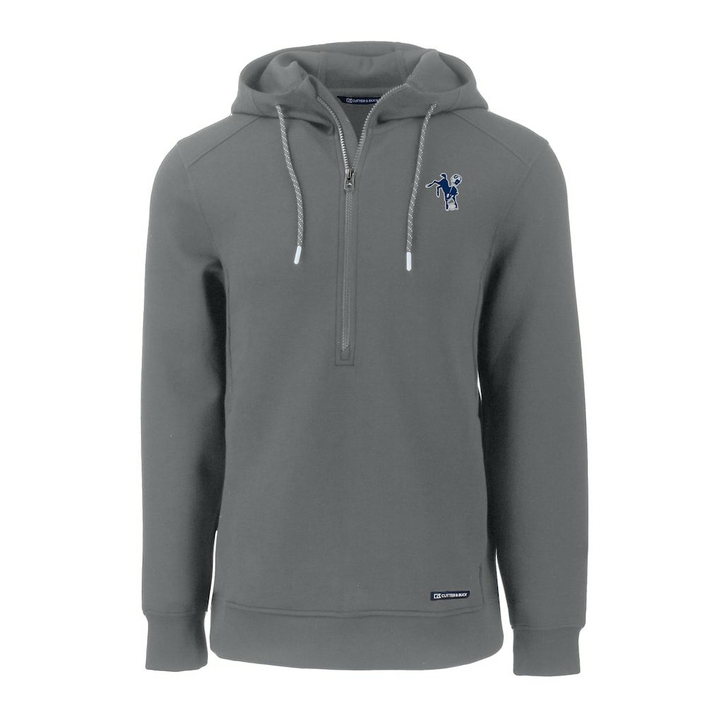 Indianapolis Colts Cutter & Buck Throwback Roam Eco Half-Zip Recycled Pullover Hoodie - Gray sale
