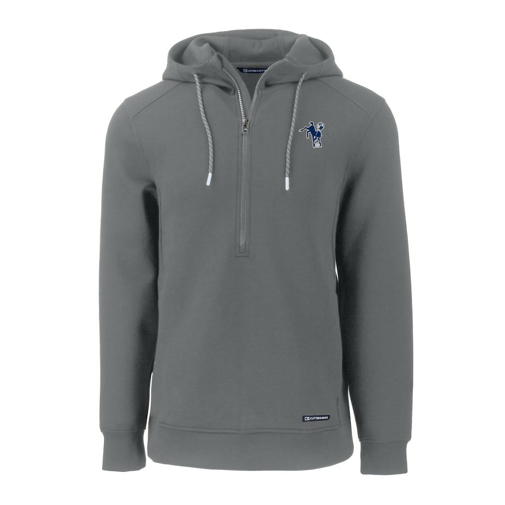 Indianapolis Colts Cutter & Buck Throwback Roam Eco Half-Zip Recycled Pullover Hoodie - Gray sale