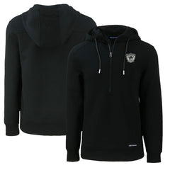 Las Vegas Raiders Cutter & Buck Throwback Roam Eco Half-Zip Recycled Pullover Hoodie - Black on sale
