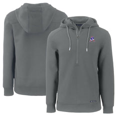New England Patriots Cutter & Buck Throwback Roam Eco Half-Zip Recycled Pullover Hoodie - Gray discount