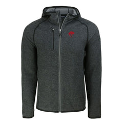 Buffalo Bills Cutter & Buck Throwback Mainsail Sweater-Knit Full-Zip Hoodie - Heather Charcoal outlet