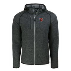 Chicago Bears Cutter & Buck Throwback Mainsail Sweater-Knit Full-Zip Hoodie - Heather Charcoal outlet