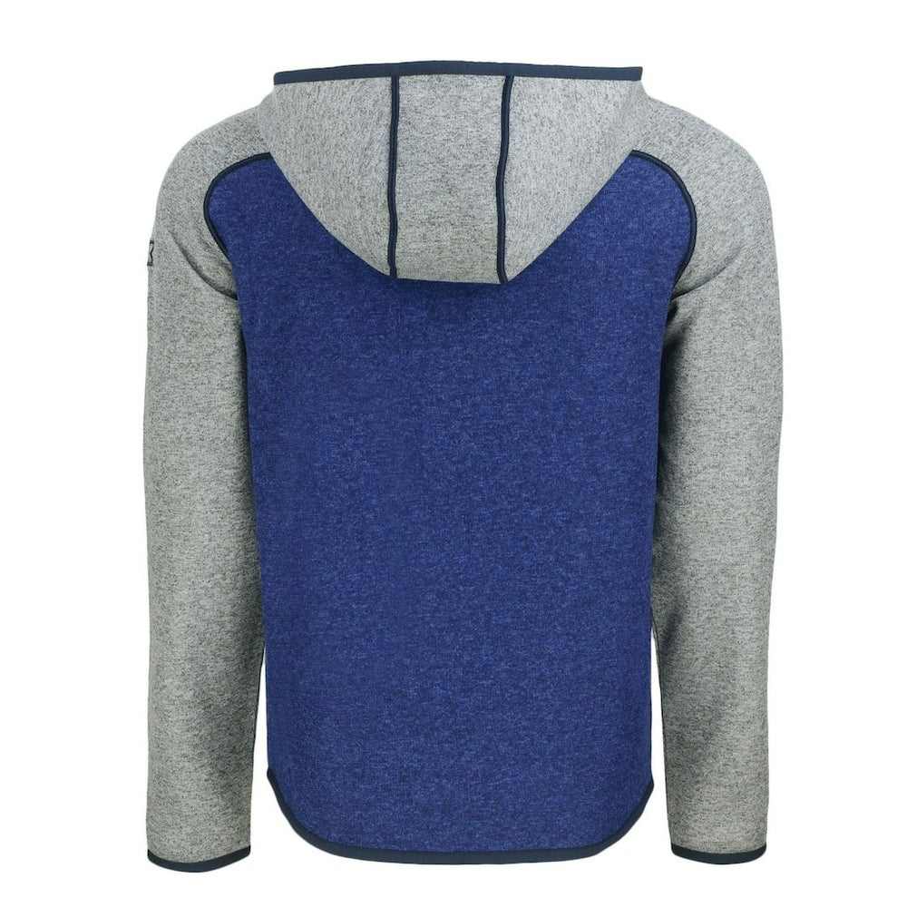 Denver Broncos Cutter & Buck Throwback Mainsail Sweater-Knit Full-Zip Hoodie - Royal/Heather Gray online