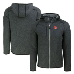 Denver Broncos Cutter & Buck Throwback Mainsail Sweater-Knit Full-Zip Hoodie - Heather Charcoal online