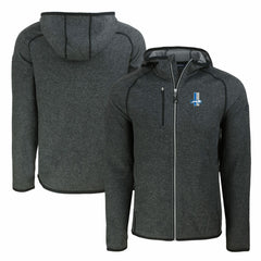 Detroit Lions Cutter & Buck Throwback Mainsail Sweater-Knit Full-Zip Hoodie - Heather Charcoal on sale