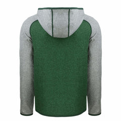 Green Bay Packers Cutter & Buck Throwback Mainsail Sweater-Knit Full-Zip Hoodie - Heather Green/Heather Gray for sale