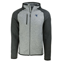 Indianapolis Colts Cutter & Buck Throwback Mainsail Sweater-Knit Full-Zip Hoodie - Heather Gray/Heather Charcoal discount