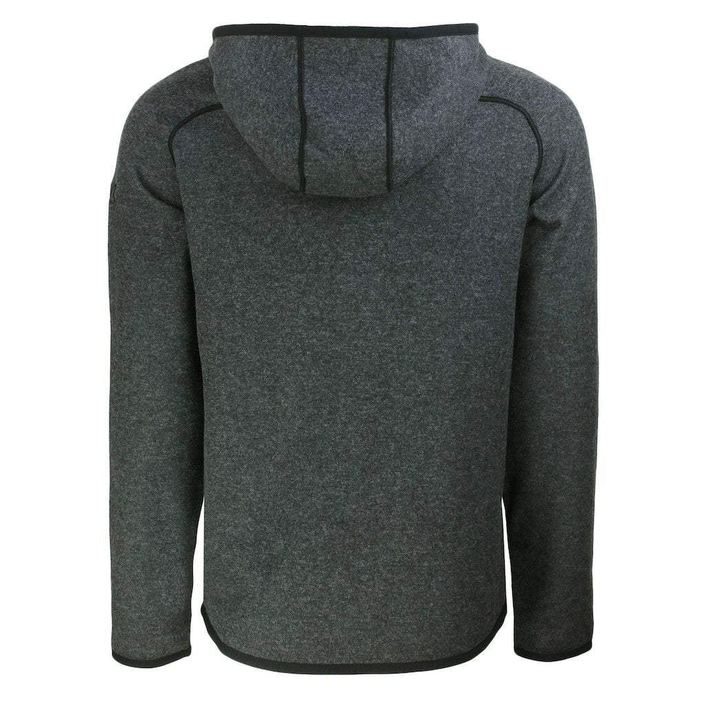 Miami Dolphins Cutter & Buck Throwback Mainsail Sweater-Knit Full-Zip Hoodie - Heather Charcoal for sale