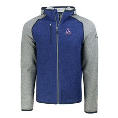 New England Patriots Cutter & Buck Throwback Mainsail Sweater-Knit Full-Zip Hoodie - Royal/Heather Gray cheap