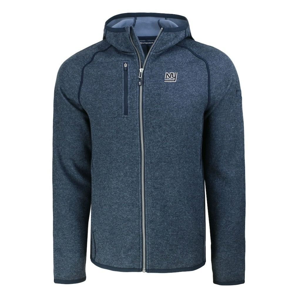New York Giants Cutter & Buck Throwback Mainsail Sweater-Knit Full-Zip Hoodie - Heather Navy sale