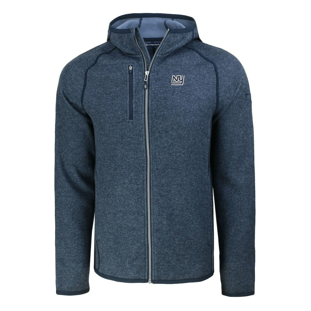 New York Giants Cutter & Buck Throwback Mainsail Sweater-Knit Full-Zip Hoodie - Heather Navy sale