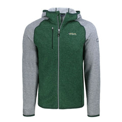 New York Jets Cutter & Buck Throwback Mainsail Sweater-Knit Full-Zip Hoodie - Heather Green/Heather Gray discount