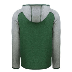 New York Jets Cutter & Buck Throwback Mainsail Sweater-Knit Full-Zip Hoodie - Heather Green/Heather Gray discount