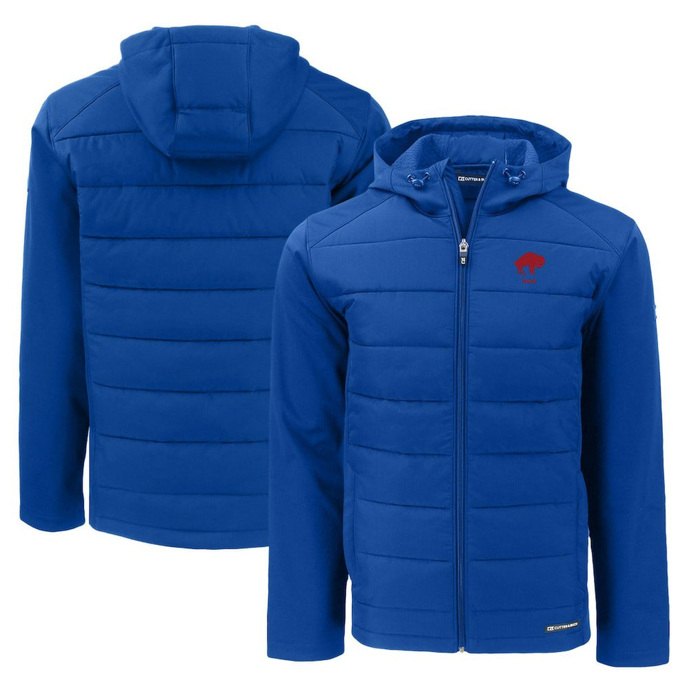 Buffalo Bills Cutter & Buck Throwback Evoke Hybrid Eco Softshell Recycled Full-Zip Hoodie Jacket - Royal outlet
