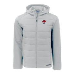 Buffalo Bills Cutter & Buck Throwback Evoke Hybrid Eco Softshell Recycled Full-Zip Hoodie Jacket - Gray for sale