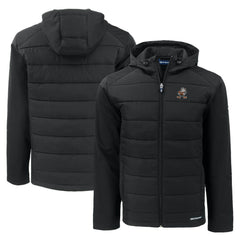 Cleveland Browns Cutter & Buck Throwback Evoke Hybrid Eco Softshell Recycled Full-Zip Hoodie Jacket - Black on sale