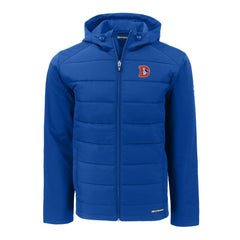 Denver Broncos Cutter & Buck Throwback Evoke Hybrid Eco Softshell Recycled Full-Zip Hoodie Jacket - Royal cheap