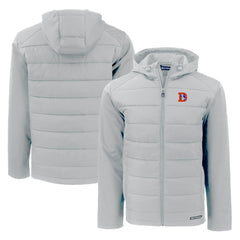 Denver Broncos Cutter & Buck Throwback Evoke Hybrid Eco Softshell Recycled Full-Zip Hoodie Jacket - Gray outlet
