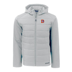 Denver Broncos Cutter & Buck Throwback Evoke Hybrid Eco Softshell Recycled Full-Zip Hoodie Jacket - Gray outlet
