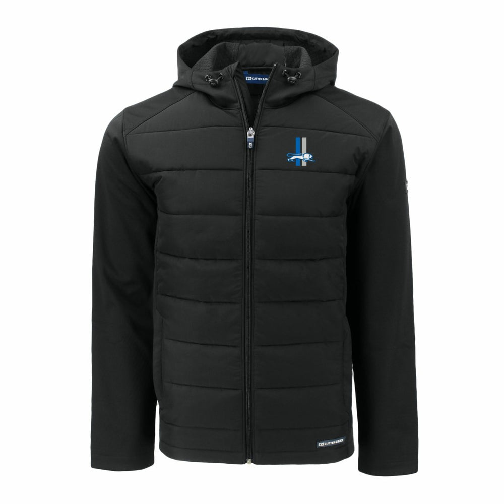 Detroit Lions Cutter & Buck Throwback Evoke Hybrid Eco Softshell Recycled Full-Zip Hoodie Jacket - Black on sale
