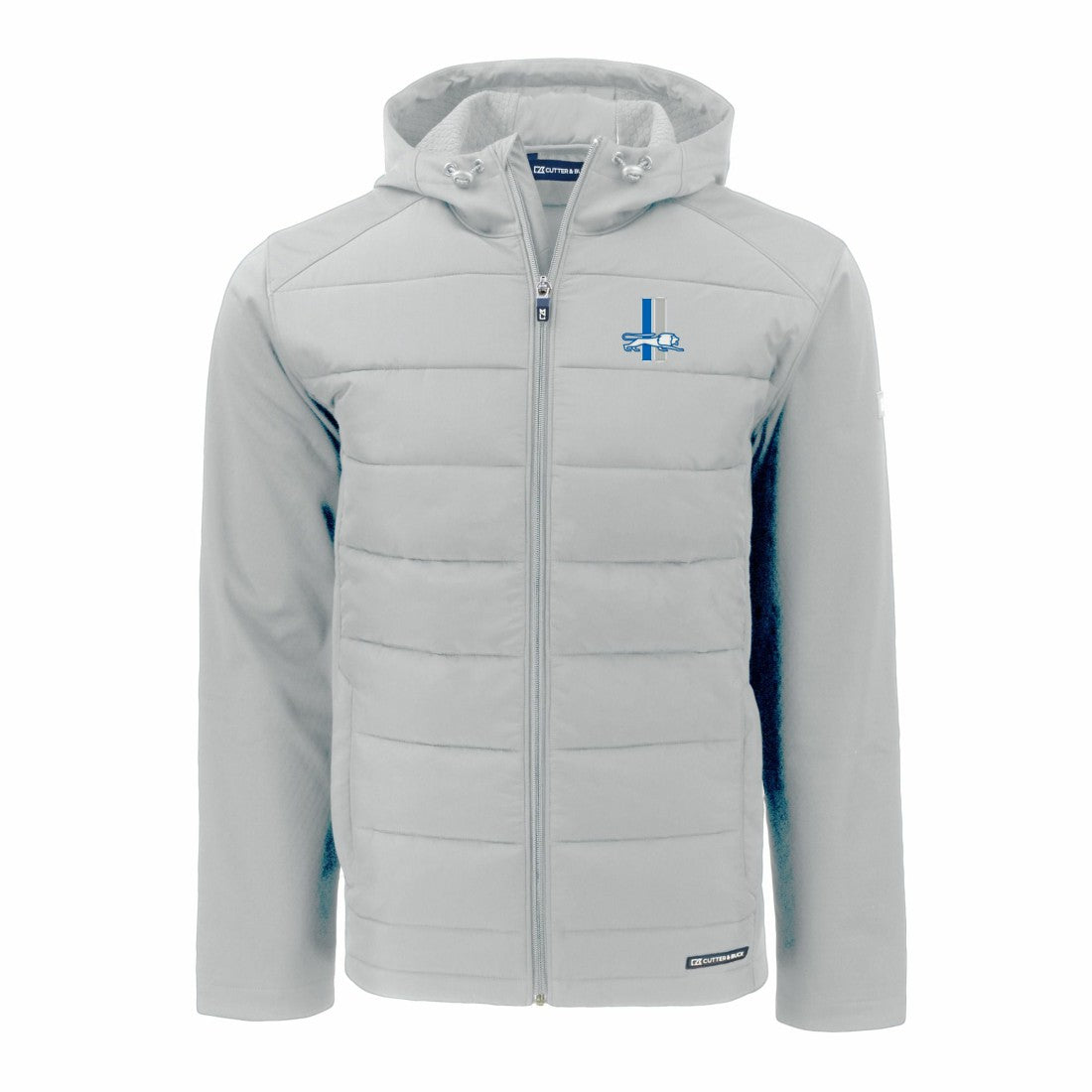 Detroit Lions Cutter & Buck Throwback Evoke Hybrid Eco Softshell Recycled Full-Zip Hoodie Jacket - Gray on sale