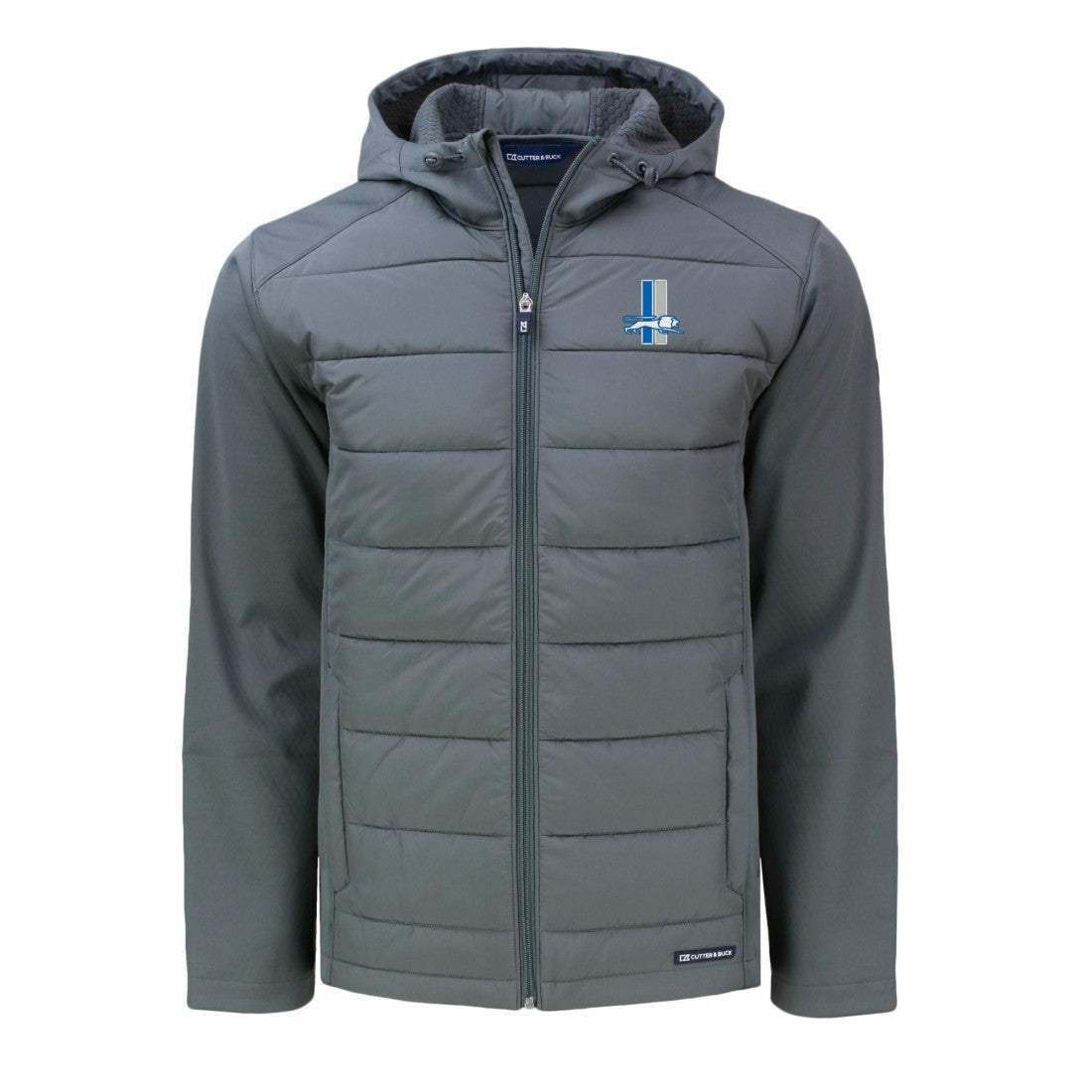 Detroit Lions Cutter & Buck Throwback Evoke Hybrid Eco Softshell Recycled Full-Zip Hoodie Jacket - Gray cheap