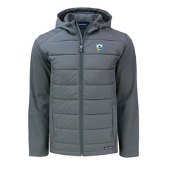 Los Angeles Chargers Cutter & Buck Throwback Evoke Hybrid Eco Softshell Recycled Full-Zip Hoodie Jacket - Gray online