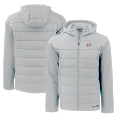 Miami Dolphins Cutter & Buck Throwback Evoke Hybrid Eco Softshell Recycled Full-Zip Hoodie Jacket - Gray cheap