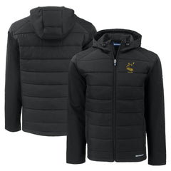 Pittsburgh Steelers Cutter & Buck Throwback Evoke Hybrid Eco Softshell Recycled Full-Zip Hoodie Jacket - Black on sale
