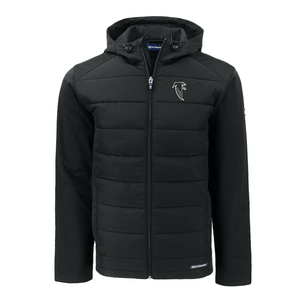 Atlanta Falcons Cutter & Buck Throwback Big & Tall Evoke Hybrid Eco Softshell Recycled Full-Zip Jacket - Black sale