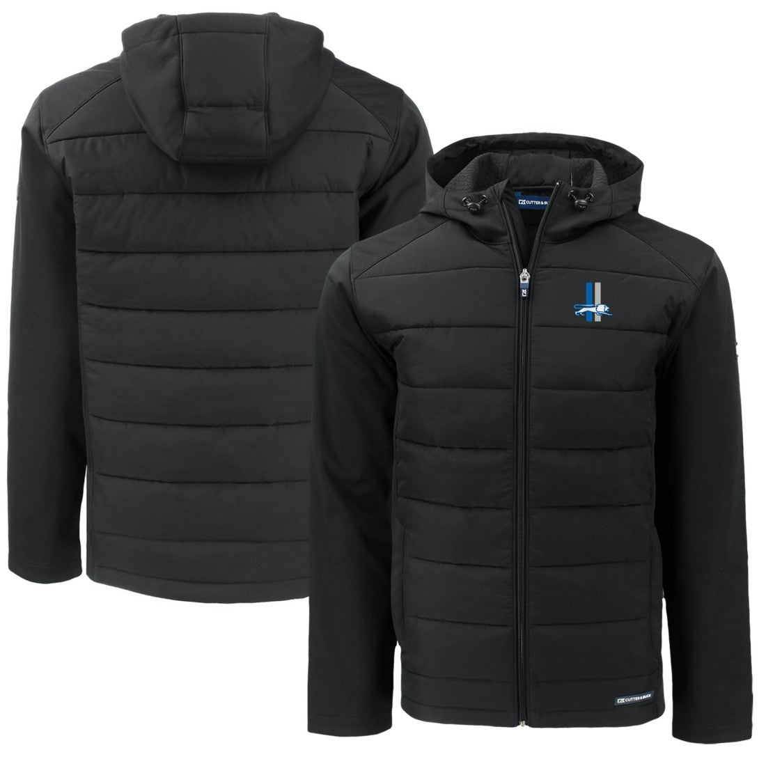 Detroit Lions Cutter & Buck Throwback Big & Tall Evoke Hybrid Eco Softshell Recycled Full-Zip Jacket - Black online