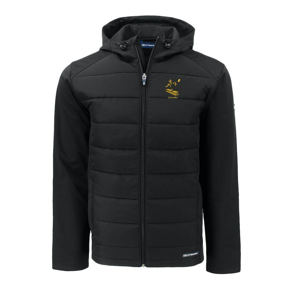 Pittsburgh Steelers Cutter & Buck Throwback Big & Tall Evoke Hybrid Eco Softshell Recycled Full-Zip Hoodie - Black online