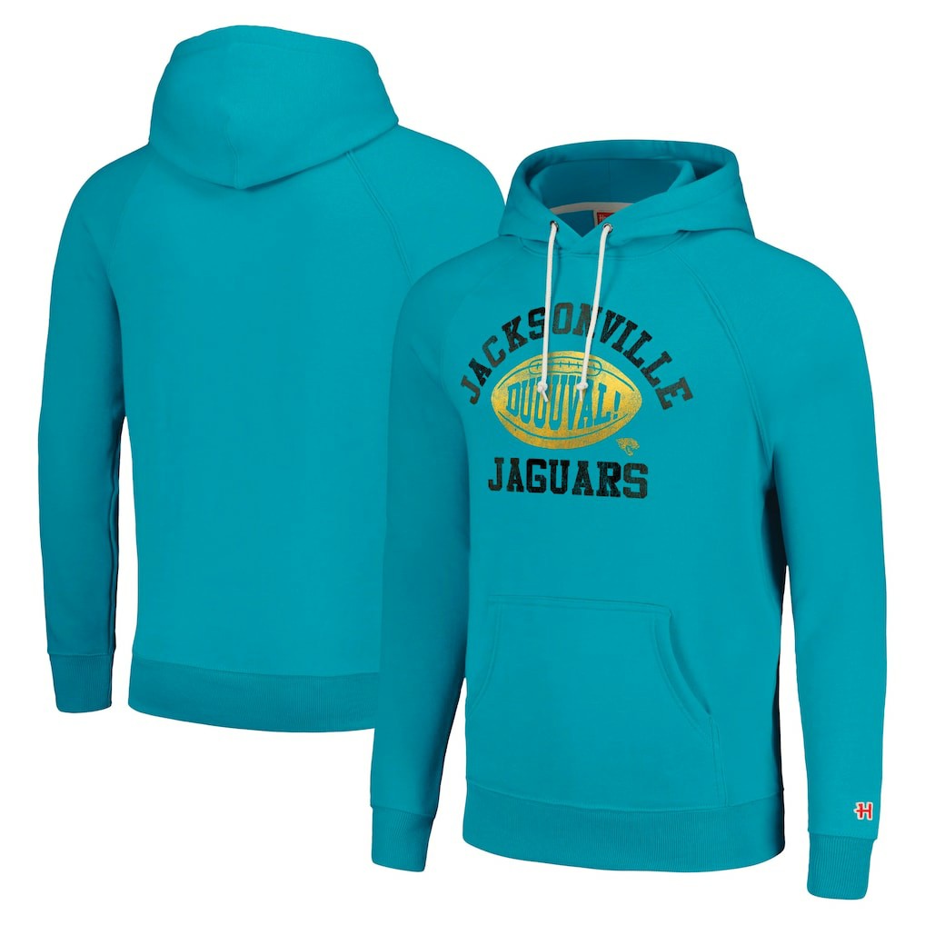 Jacksonville Jaguars Homage Unisex Hyperlocal Raglan Pullover Hoodie - Teal online