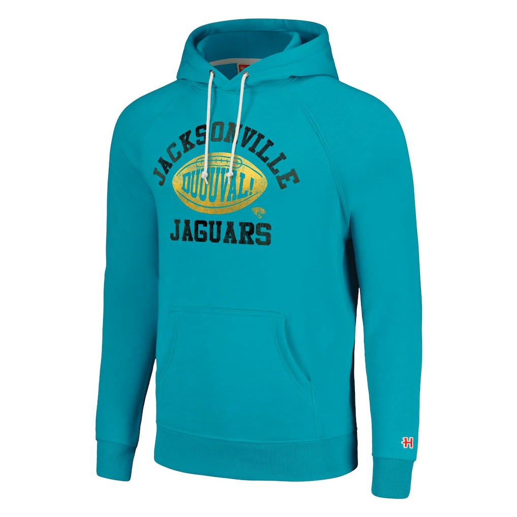 Jacksonville Jaguars Homage Unisex Hyperlocal Raglan Pullover Hoodie - Teal online
