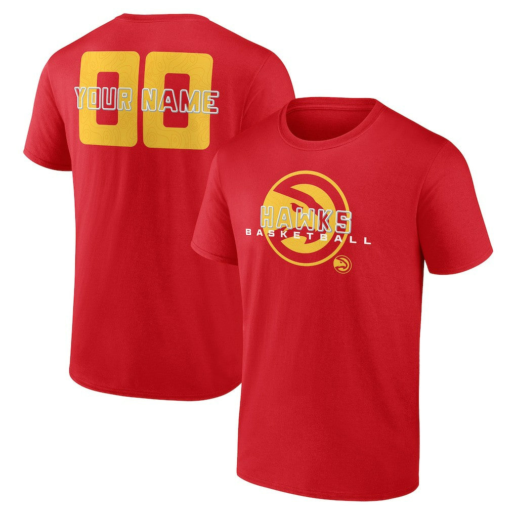 Atlanta Hawks Stellar Personalized Name & Number T-Shirt - Red shop