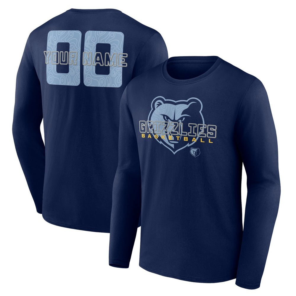 Memphis Grizzlies Stellar Personalized Name & Number Long Sleeve T-Shirt - Navy cheap