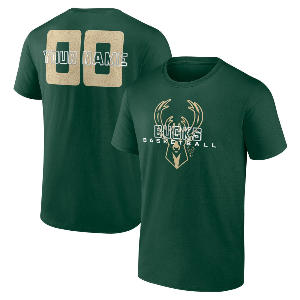 Milwaukee Bucks Stellar Personalized Name & Number T-Shirt - Hunter Green for sale