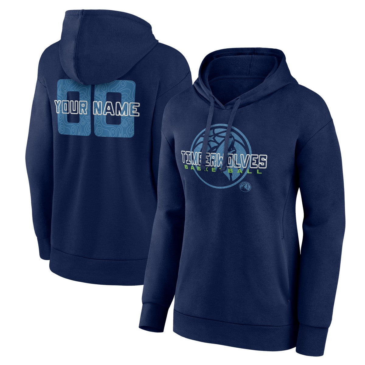 Minnesota Timberwolves Women's Stellar Personalized Name & Number Pullover Hoodie - Navy cheap