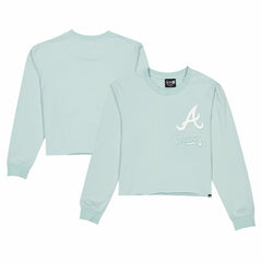 Atlanta Braves Women's Breeze Logo Select Cropped Long Sleeve T-Shirt - Mint | New Era