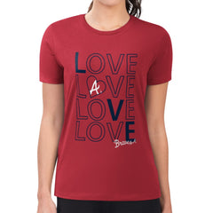 Atlanta Braves G-III 4Her by Carl Banks Women's Super-Slim Fit Lightweight Love Graphic Team T-Shirt - Red
