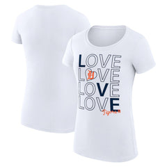 Detroit Tigers G-III 4Her by Carl Banks Women's Super-Slim Fit Lightweight Love Graphic Team T-Shirt - White