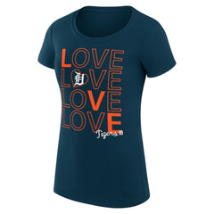 Detroit Tigers G-III 4Her by Carl Banks Women's Super-Slim Fit Lightweight Love Graphic Team T-Shirt - Navy