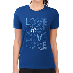 Kansas City Royals G-III 4Her by Carl Banks Women's Super-Slim Fit Lightweight Love Graphic Team T-Shirt - Royal